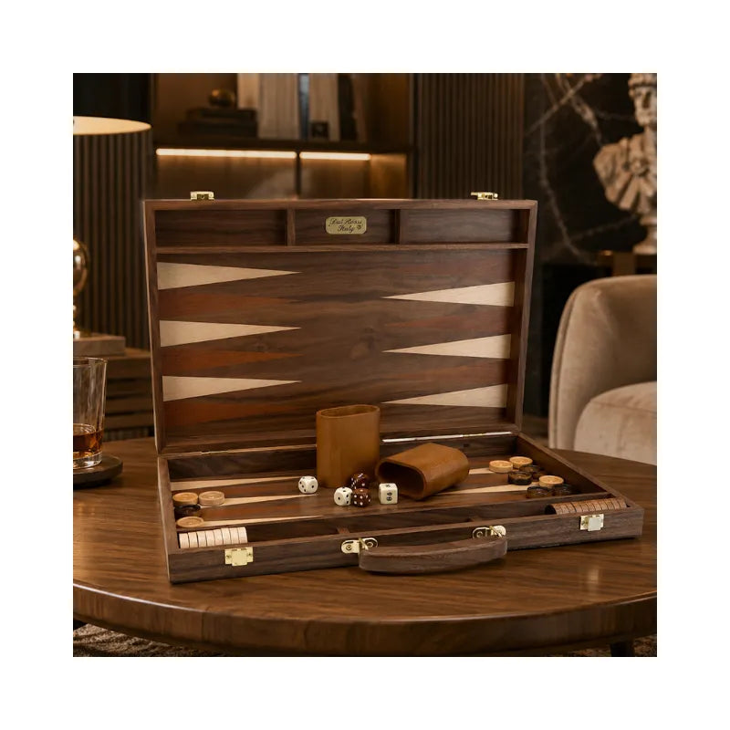 Dal Rossi Walnut 45cm Backgammon Set