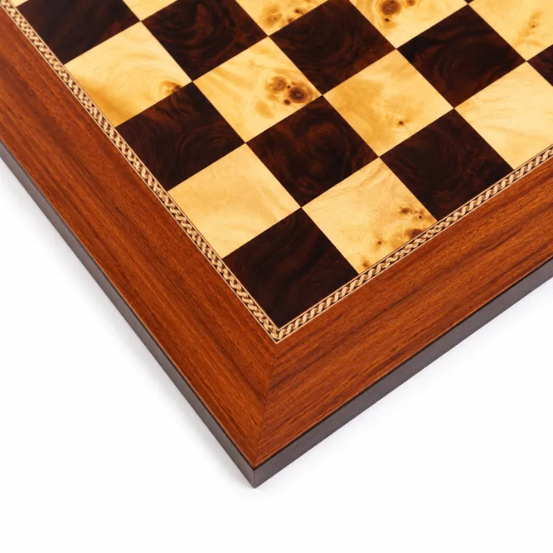 Dal Rossi Walnut Gloss Finish 50cm Staunton Chess Set