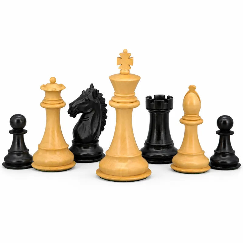 Dal Rossi Walnut Gloss Finish 50cm Staunton Chess Set