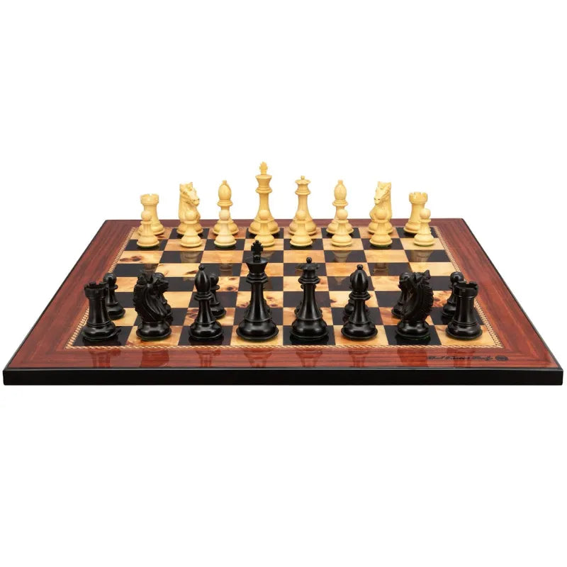Dal Rossi Walnut Gloss Finish 50cm Staunton Chess Set