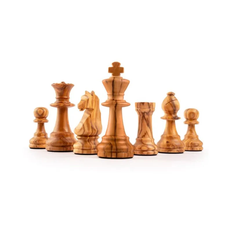 Ferrer Black Matte Olive Staunton Chess Pieces