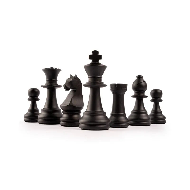 Ferrer Black Matte Olive Staunton Chess Pieces