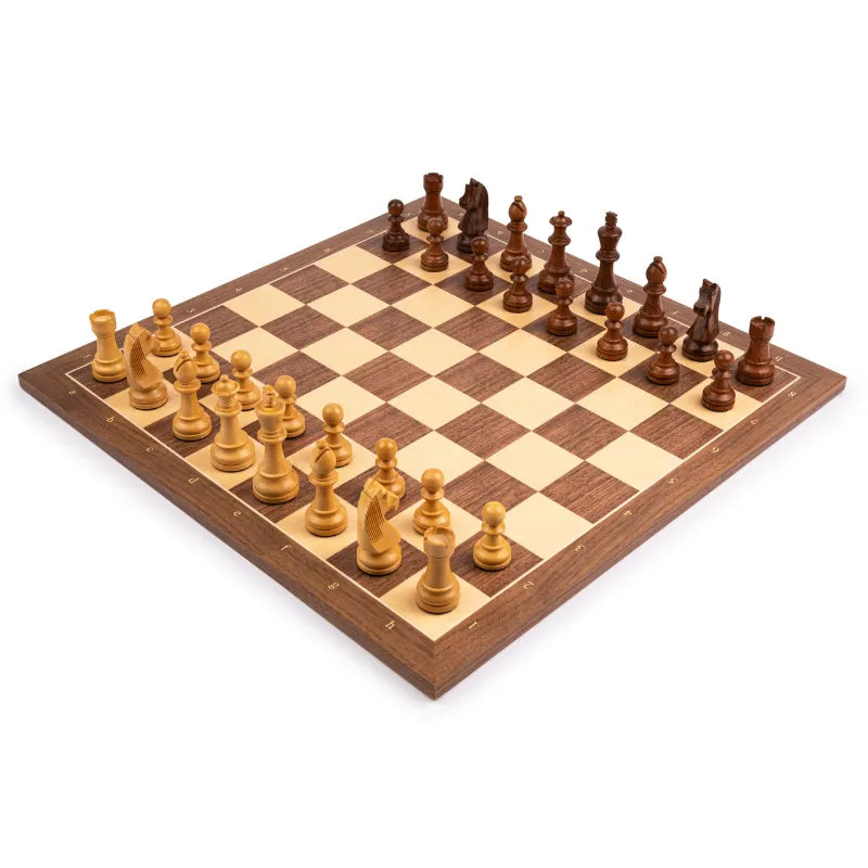 Ferrer Walnut Standard 50cm Chess Set With Coordinates