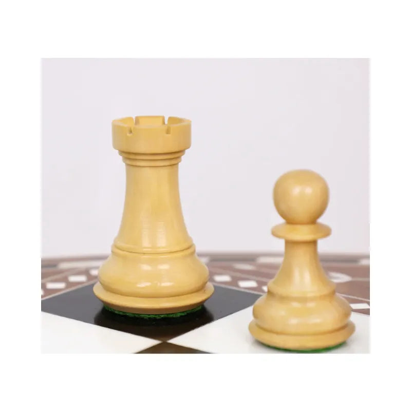 Golden Rosewood & Acrylic Ivory 61cm Chess Table & Pieces Bundle
