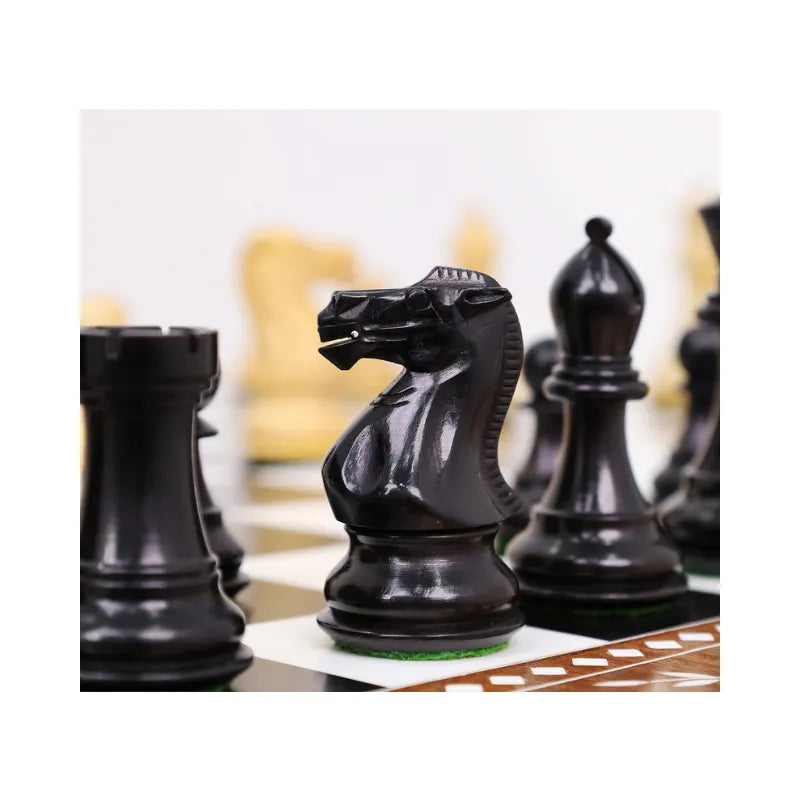 Golden Rosewood & Acrylic Ivory 61cm Chess Table & Pieces Bundle
