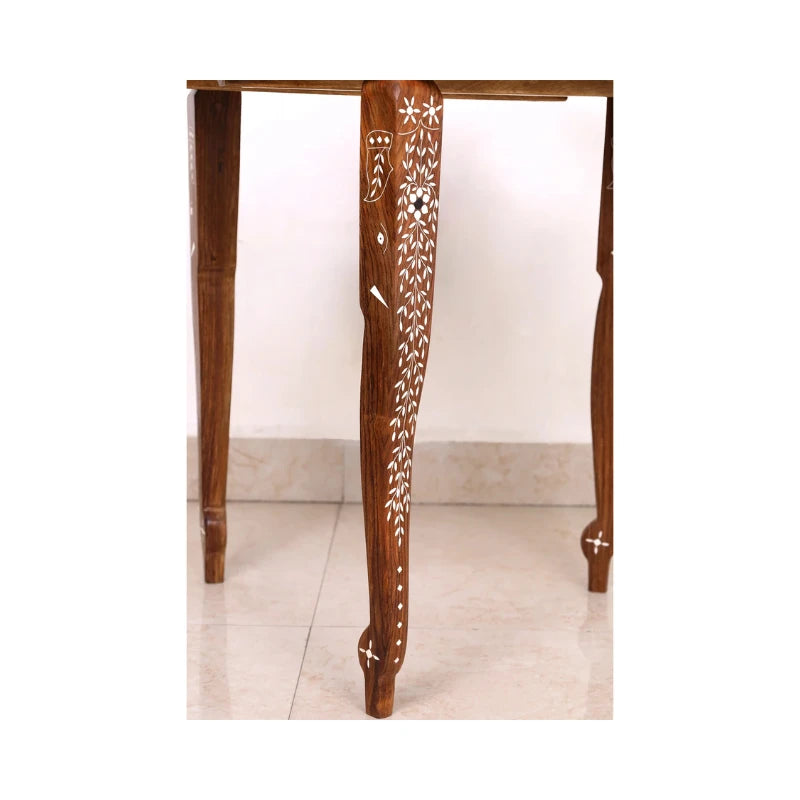 Golden Rosewood & Acrylic Ivory 61cm Round Chess Table