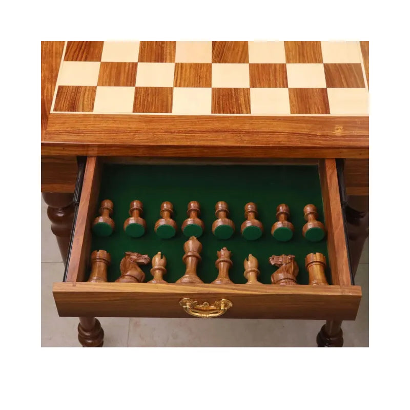 Golden Rosewood & Maple 58cm Tournament Chess Table