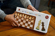 Folding magnetic travel chess set in sheesham and maple, Australia