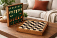 Sterling Chess 12 Inch Magnetic Travel chess set in genuine ebony and boxwood, 60mm king
