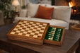 Sterling Chess 12 Inch Magnetic Travel chess set in sheesham and boxwood, 60mm king