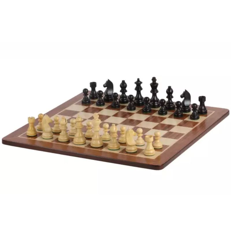 Padauk 48cm Staunton Chess Set With German Ebonised Chess Pieces