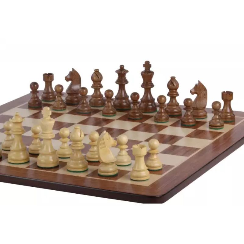 Padauk 54cm Staunton Chess Set With German Acacia Chess Pieces