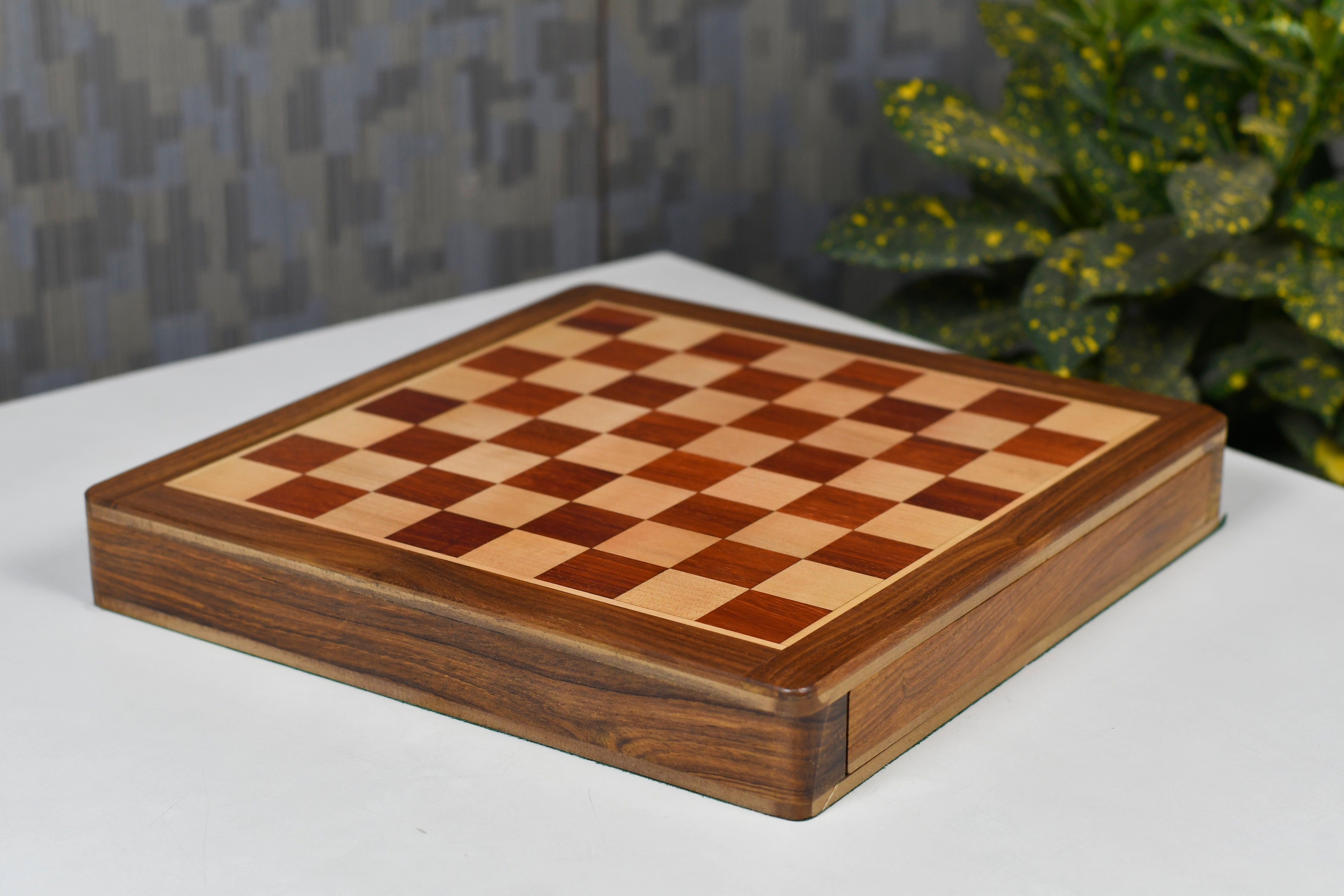 12 Inch Magnetic Travel chess set at 60mm, Padauk pieces with the included board