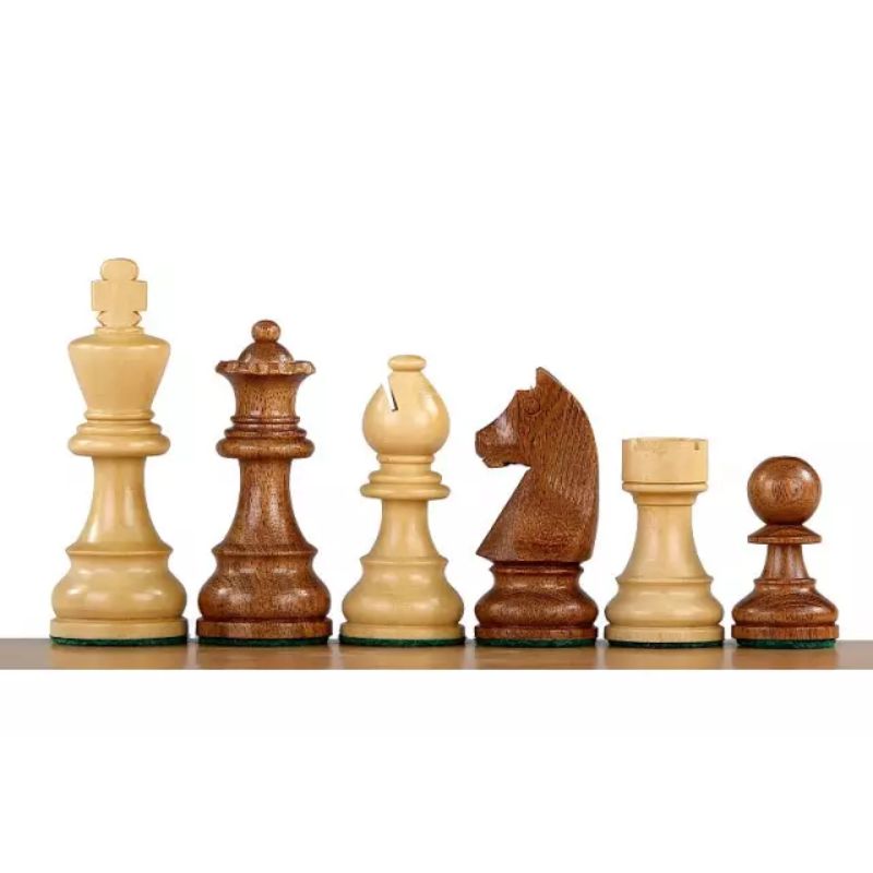 Sapele 48cm Notation Chess Set With German Acacia Chess Pieces