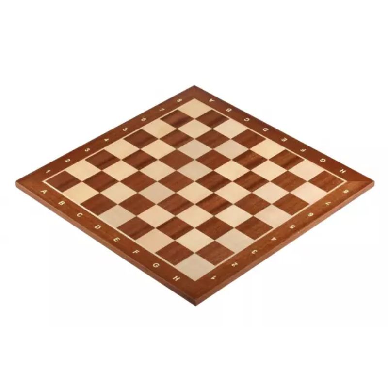 Sapele 48cm Notation Chess Set With German Acacia Chess Pieces