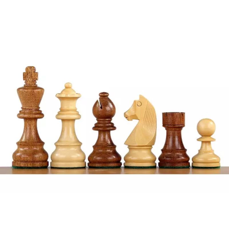 Sapele 48cm Notation Chess Set With German Acacia Chess Pieces