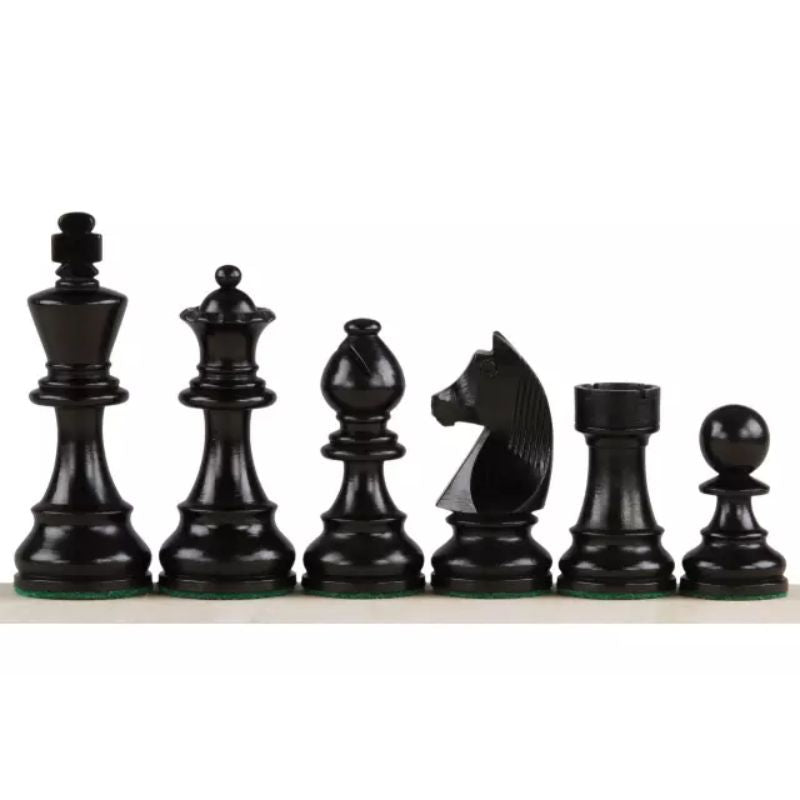 Sapele 48cm Staunton Chess Set With German Ebonised Chess Pieces