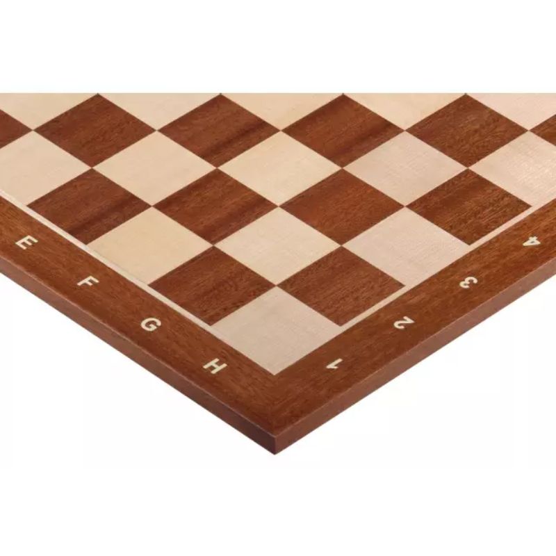 Sapele 54cm Notation Chess Set With German Ebonised Chess Pieces