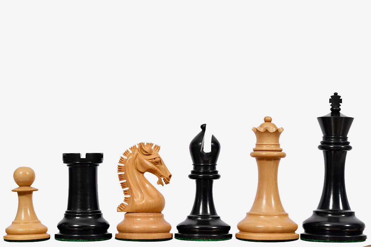 Sterling Chess Sinquefield Cup 2017 chess pieces in genuine ebony and boxwood, 95mm king