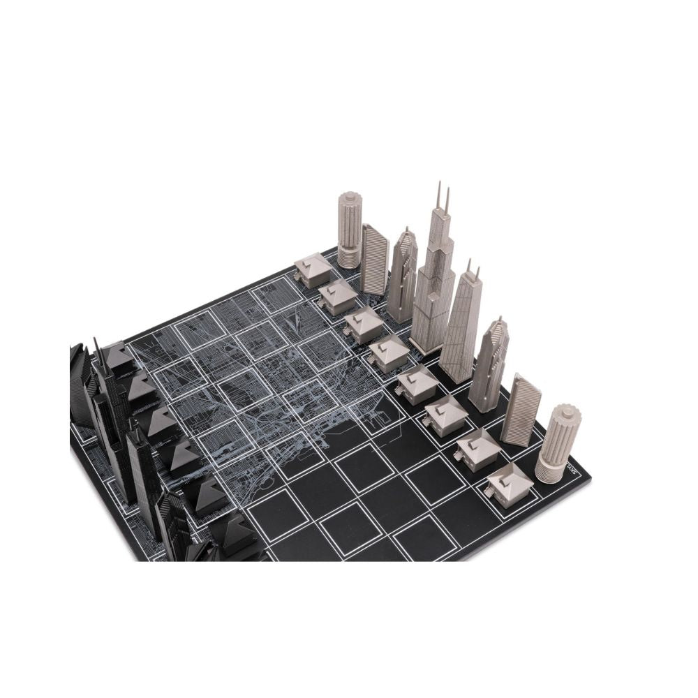 Skyline Chess Stainless Steel Chicago Edition - City Map 2