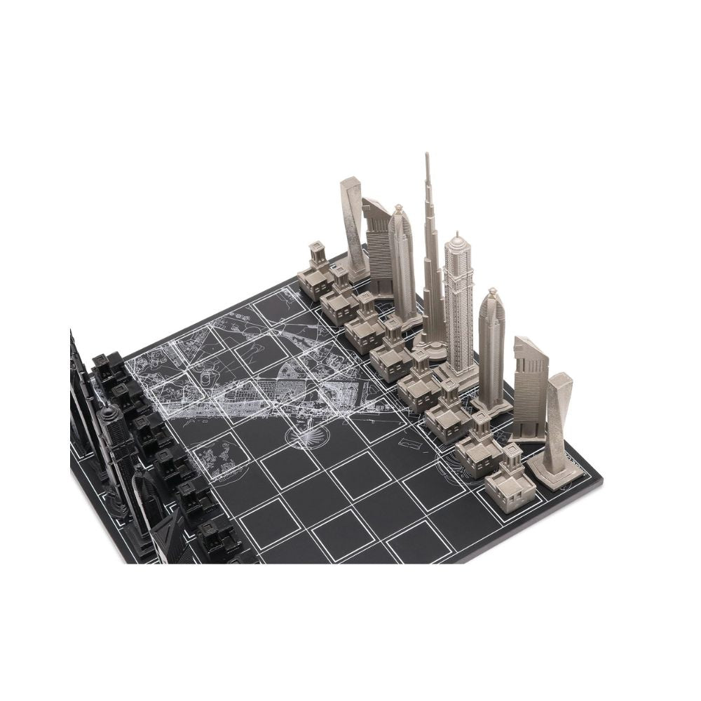 Skyline Chess Stainless Steel Dubai Edition - City Map 2