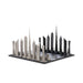 Skyline Chess Stainless Steel Dubai Edition - Black & White Wood 1