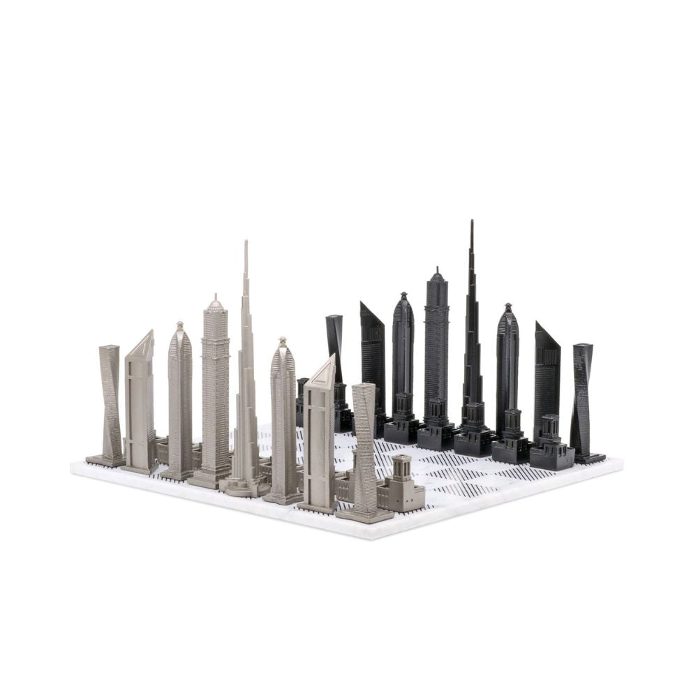 Skyline Chess Stainless Steel Dubai Edition - Marble 1