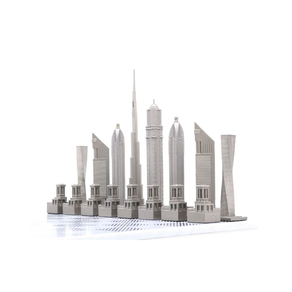 Skyline Chess Stainless Steel Dubai Edition - Chess Pieces 1