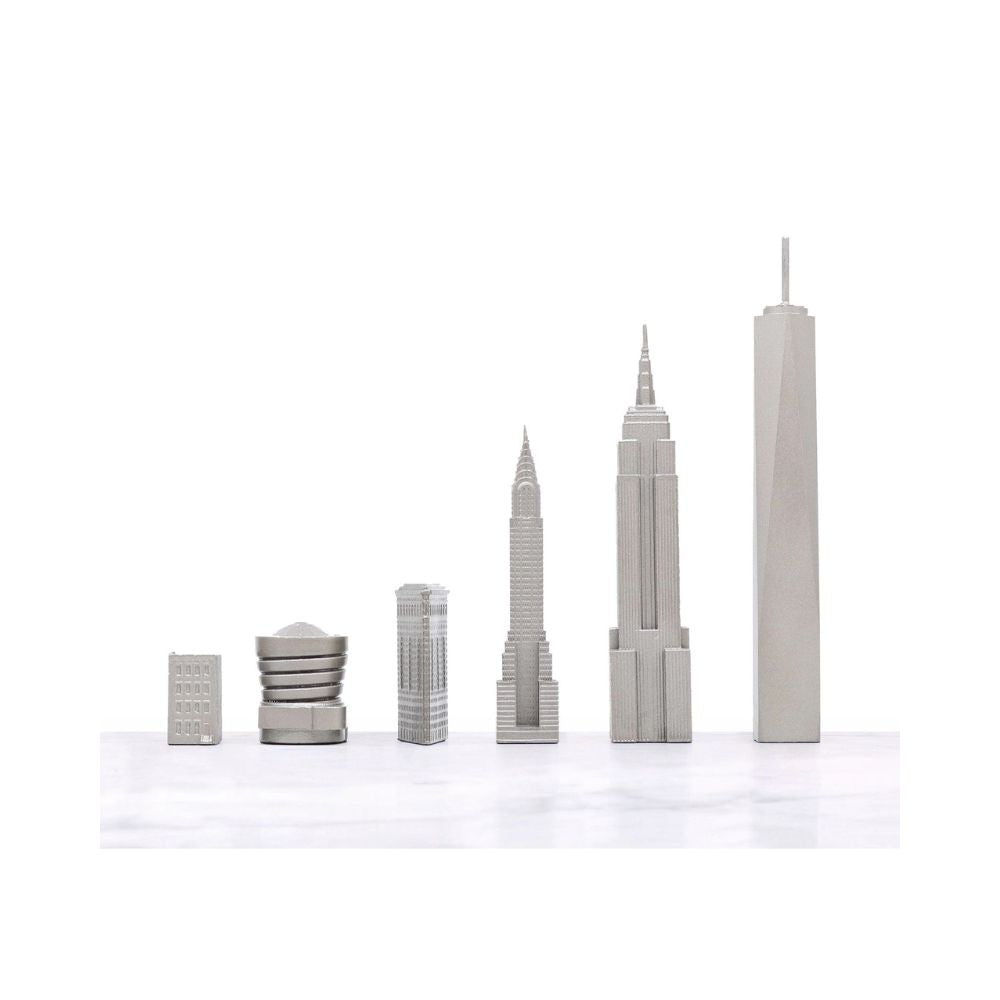 Skyline Chess Stainless Steel New York Edition - Chess Pieces