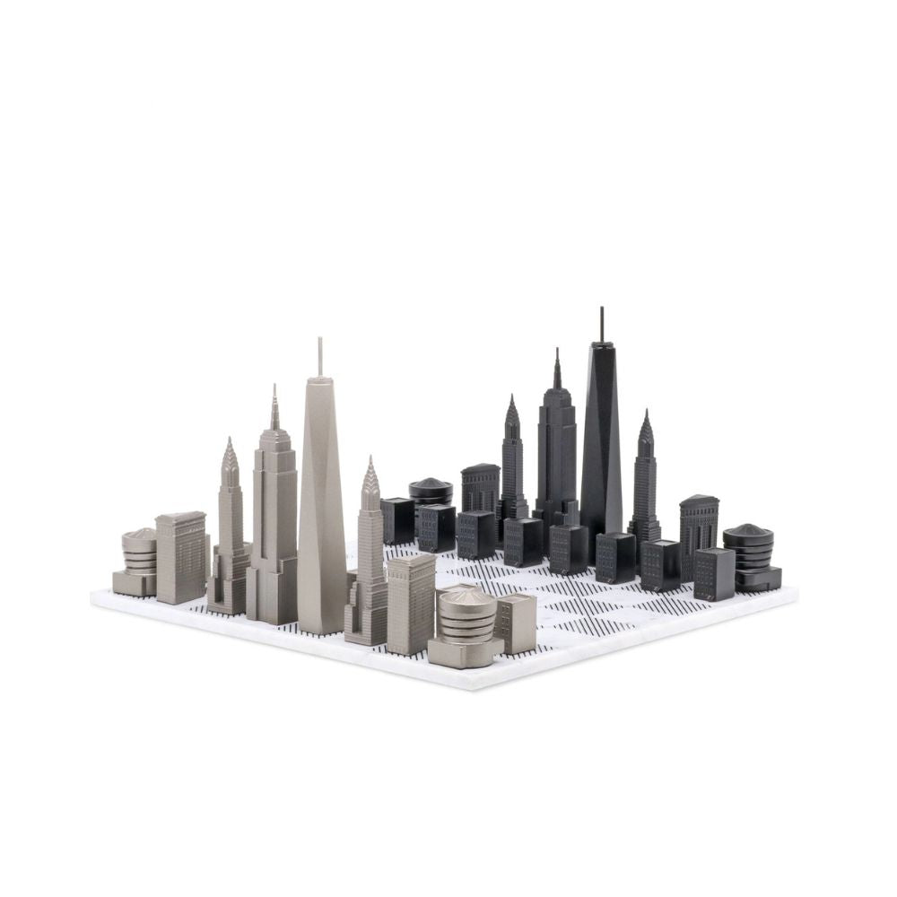 Skyline Chess Stainless Steel New York Edition - Marble 1