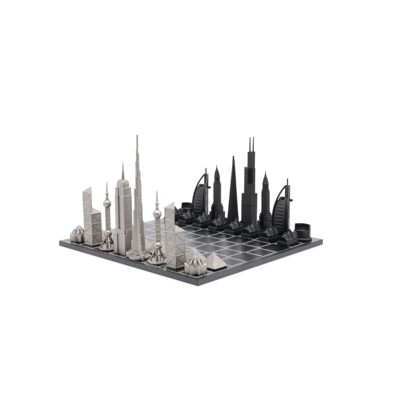 Skyline Chess Stainless Steel World Icons Edition