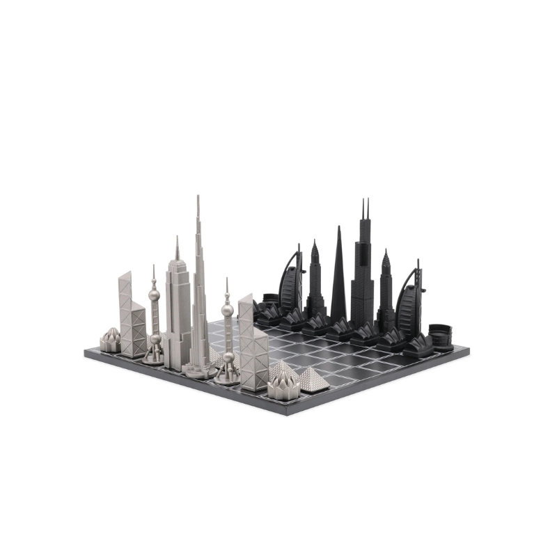 Skyline Chess Stainless Steel World Icons Edition