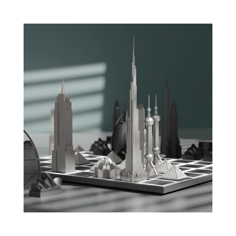 Skyline Chess Stainless Steel World Icons Edition