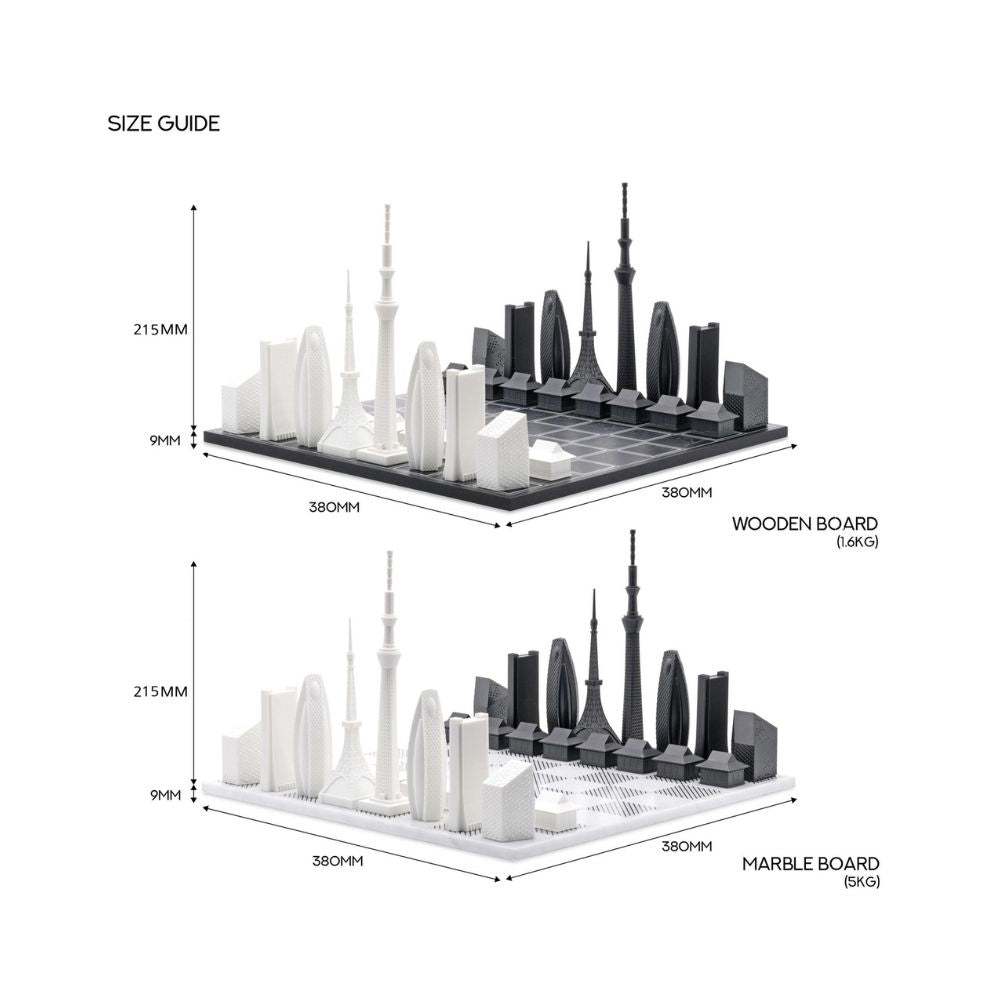 Skyline Chess Tokyo Edition - Dimensions