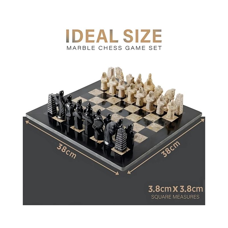 Sterling Chess Black & Coral Marble Chess Set