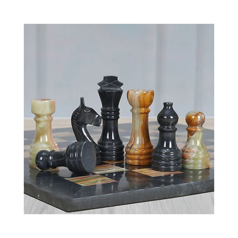 Sterling Chess Black & Green Marble Chess Pieces