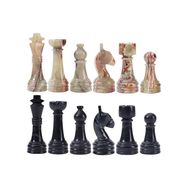 Sterling Chess Black & Green Marble Chess Pieces