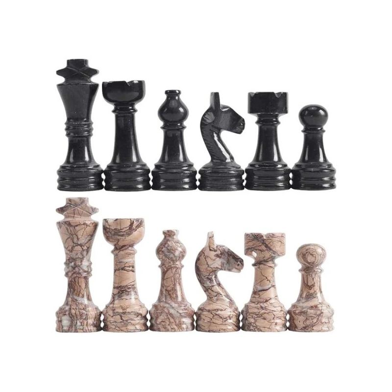 Sterling Chess Black & Marinara Marble Chess Pieces