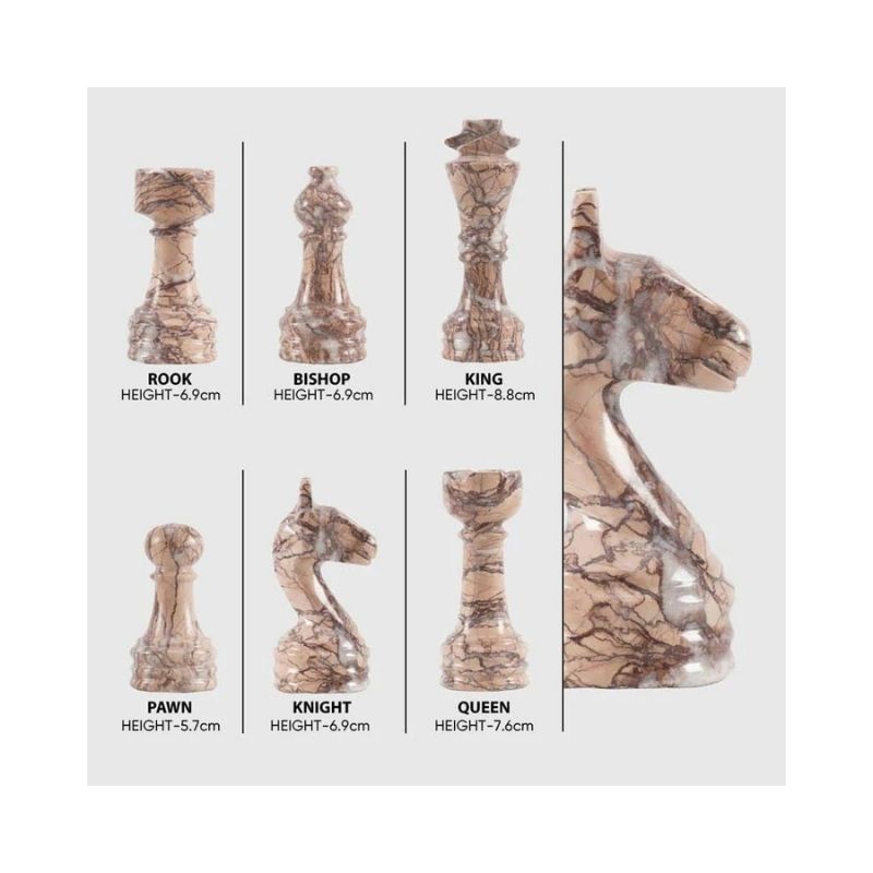 Sterling Chess Black & Marinara Marble Chess Pieces