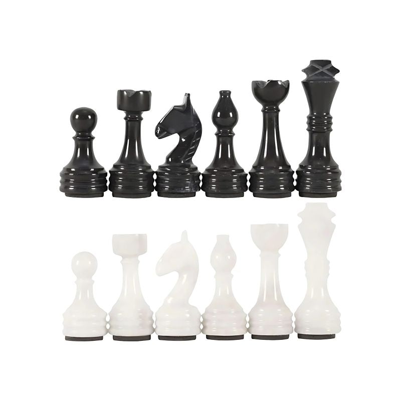 Sterling Chess Black & White Marble Chess Pieces