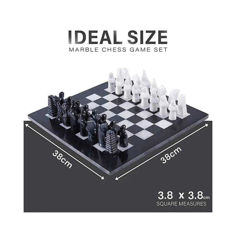 Sterling Chess Black & White Marble Chess Set
