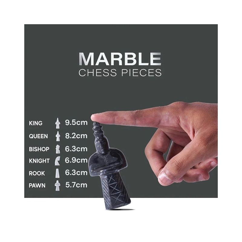 Sterling Chess Black & White Marble Chess Set