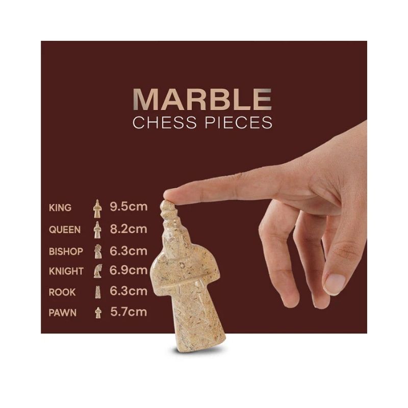 Sterling Chess Coral & Red Marble Chess Set