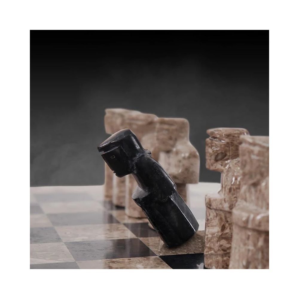 Sterling Chess Oceanic & Black Marble Chess Set