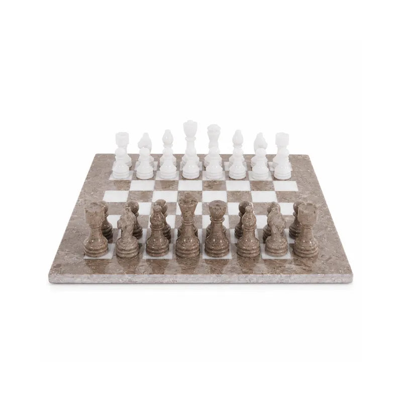Sterling Chess Oceanic & White Marble Chess Set