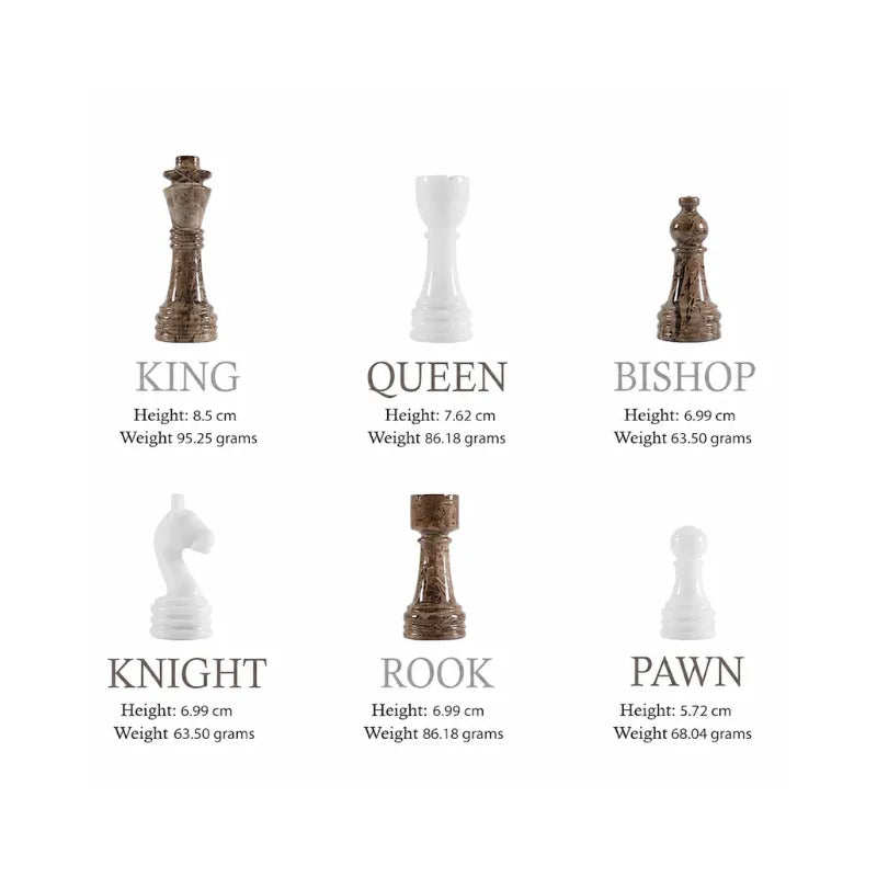 Sterling Chess Oceanic & White Marble Chess Set
