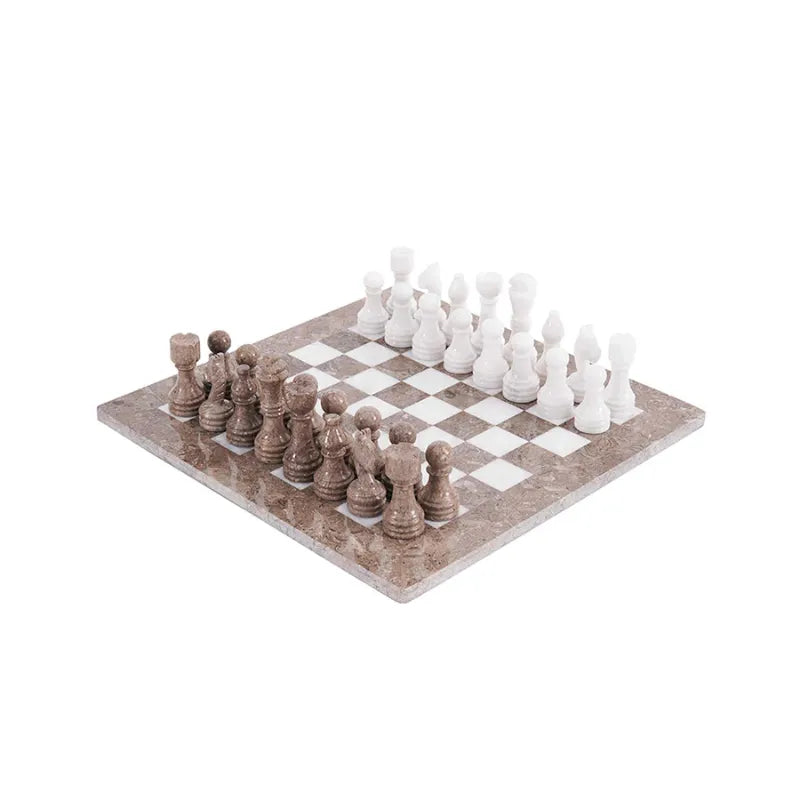 Sterling Chess Oceanic & White Marble Chess Set