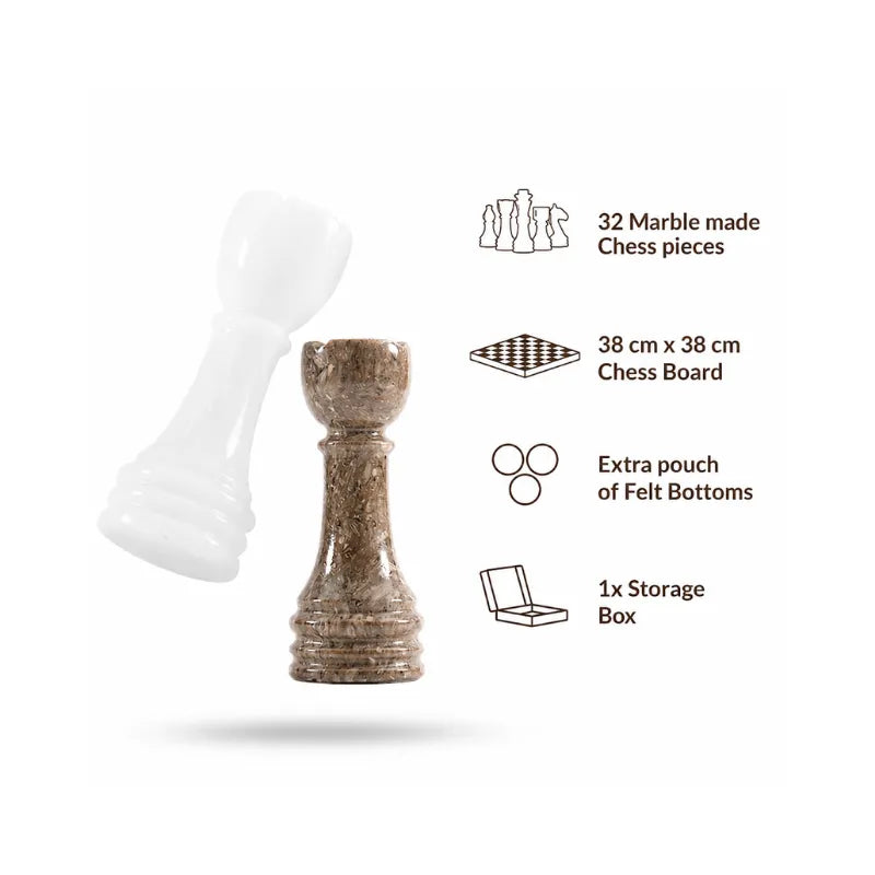 Sterling Chess Oceanic & White Marble Chess Set
