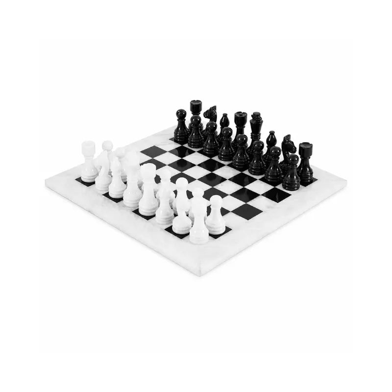 Sterling Chess White & Black Marble Chess Set