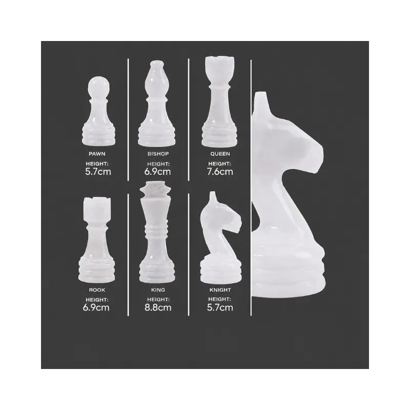Sterling Chess White & Black Marble Chess Set
